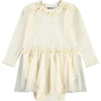 Molo Kjolebody I/e - Frillo - Pearled Ivory m. Hullmønster/Tyl - - 68 - Langermet Body