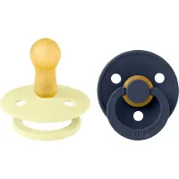 BIBS Colour Smokker - Str. 2 - 2-pack - Rund - Luna/Deep Space - - 6-18 md - Smokk