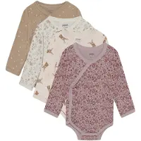 Pippi Slå-Om Bodyer I/e - 4-pack - Violet Ice - - 74 - Langermet Body