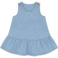 Hust & Claire Kis Prikkete Hverdagskjole Blue Denim (86 / 1,5 år)