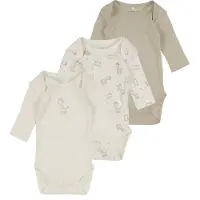 Name it Body I/e - Noos - 3-pack - Jet Strøm - - 1 år (80) - Langermet Body