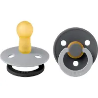 BIBS Colour Smokker - Str. 2 - 2-pack - Rund - Cloud Iron Mix - - 6-18 md - Smokk