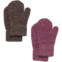 CeLaVi Votter - Ull/Polyester stoff - 2-pack - Mellow Mauve m. G - - 3-6 år - Votter