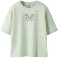 Name it T-skjorte - NkfVeen - Pale Aqua/Sløyfe - - 7-8 år (122-128) - T-skjorte