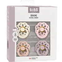 BIBS Böhmen Smokker - Str. 1 - 4-pack - Rund - Ivory/Blush/Bloss - - 0-6 md - Smokk