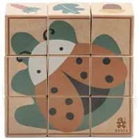 Sebra Blokkpuslespill - Wood - Woodland - - OneSize - Puslespill