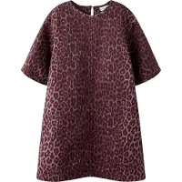 Name it Denimkjole - NkfLeo - Burgundy/Leo - - 10 år (140) - Kjole