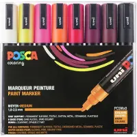 Posca Marker Uni Corner PC-5M-8 Warm Colors ass. farver - (8 stk.)