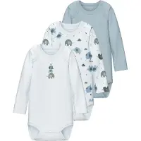 Name it Body I/e - Noos - NbmBody - 3-pack - Baby Blue - - 56 - Langermet Body