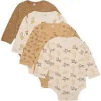 Pippi Bodyer I/e - 4-pack - Whitecap Grey - - 2 år (92) - Langermet Body