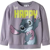 Name it Collegegenser - Noos - NmfDidi - Stitch - Lavender Grå - - 6 år (116) - Collegegenser