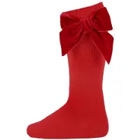 Condor Knestrømper m. Sløyfe - Rød - - 3-6 md - Sokker