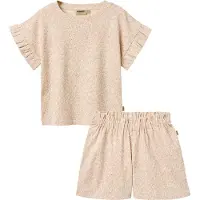 Wheat T-Shirt &amp; Shorts Sett Ally Coral Flowers (98 /3 år)