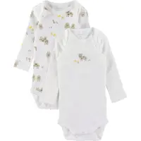 Name it Body I/e - Noos - NbnBody - 2-pack - Bright White/Farm E - - 2 år (92) - Langermet Body