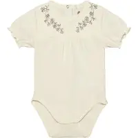 En fant Body Med Broderi Eggnog (80 / 1 år)