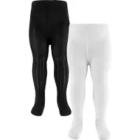 Minymo Strømpebukser - 2-pack - Rib - Noos - Black - - 92/98 - Strømpebukser