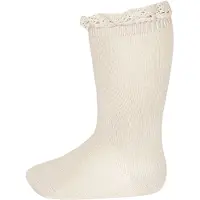 Condor Knestrømper m. Blonder - Beige - - 5-6 år (110-116) - Sokker