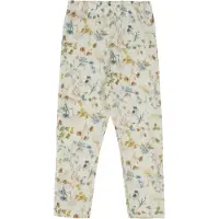 Joha Leggings - Ull - Off White m. Blomster - - 160 - Leggings - Ull