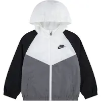 Nike Kids Overgangsjakke - Ny Chevron Windrunner - Hvit/Grå/Svart - - 7 år (122) - Overgangsjakke