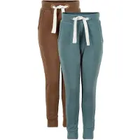Minymo Joggebukser - 2-pack - Karamell/Aquagrønn - - 5 år (110) - Joggebukse