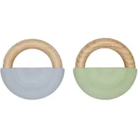 Oyoy Bitering - Rainbow Teether - 2-pack - Dusty Blue/Green - - OneSize - Bitering