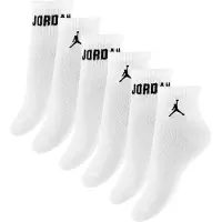 Jordan Ankelsokker - 6-pack - Hvit m. Svart - - 18/23 - Sokker