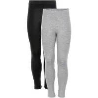 Minymo Leggings - 2-pack - Svart/Grå - - 7 år (122) - Leggings