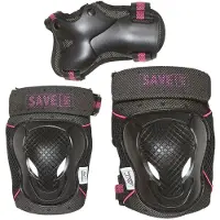 Save my Bones Bein Beskyttelsessett - Svart/Rosa - - M - Medium - Verneutstyr