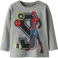 Name it Genser - Noos - NmmDypt - Spider-Man - Grå Melert - - 7-8 år (122-128) - Genser