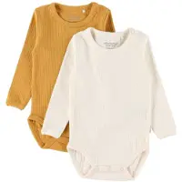 Minymo Bodyer I/e - Rib - 2-pack - Amber Gold - - 56 - Langermet Body