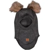 Mikk-Line Balaclava - 1-lag - Ull - Anthracite Melange m. Kvas - - 86/92 - Balaclava - enkel