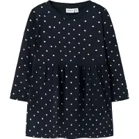 Name It Mini Kjole - Noos - NmfDavina - Dark Sapphire/v. Bright White - - 3 år (98) - Kjole