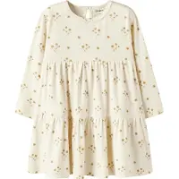 Lil´ Atelier Lil' Atelier Kjole - NmfLayo - Coconut Melk/Flower Yellow - - 4 år (104) - Kjole