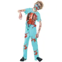 Smiffys Kostymer - Zombie Surgeon - Blå - - 7-9 år (122-134) - Kostymer