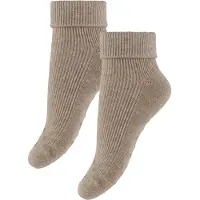 Minymo Sokker - Rib - 2-pack - Sølv Mink Melange - - 15/18 - Sokker