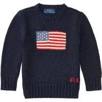 Ralph Lauren Genser - Strikk - Navy m. Flagg - - 4 år (104) - Genser