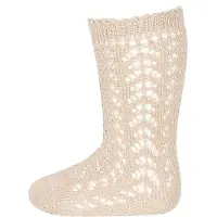 Condor Knestrømper m. Hullmønster - Beige - - 27/31 - Sokker