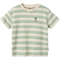 Wheat T-skjorte - Liam - Mint Stripe - - 10 år (140) - T-skjorte