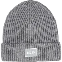 BOSS Lue - Strikk - Grå Melert - - 54 cm - Lue