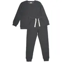 Minymo Joggedress - Dark Grey Melange - - 8 år (128) - Joggedress