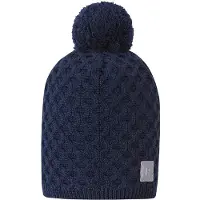 Reima Lue m. Fleece - Ull/Polyester stoff - Nyksund - Navy m. Po - - 48 cm - Lue