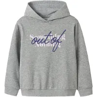 Name it Navngi det Hettegenser - NkfOfina - Grey Melange - - 6 år (116) - Hettegenser