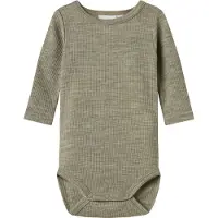 Name it Body I/e - Ull - Rib - Noos - NbnWax - Tørket Sage - - 62 - Langermet Body