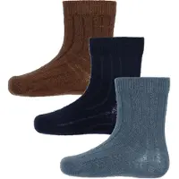 Minymo Sokker - Rib - 3-pack - Dark Navy - - 35/38 - Sokker