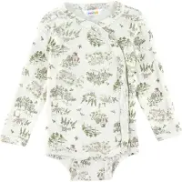 Joha Omslagsbody I/e - Ull/Silke - Off White m. Trær - - 40 - Langermet Body