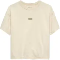 Calvin Klein T-skjorte - Brettet Logo Etikett - White Grå - - 8 år (128) - T-skjorte