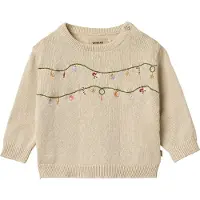 Wheat Strikkegenser Lisa Broderi Offwhite (86 / 1,5 år)