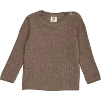 Green Cotton Genser - Rib - Ull - Valnøttmelert - - 2 år (92) - Genser