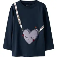 Name it Genser - NmfTelia - Navy Blazer m. Trykk - - 6 år (116) - Genser