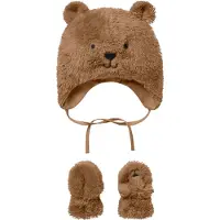 Name it Sett - Lue/Votter - Teddy - NbnMatuta - Ristet Coconut - - 45-47 cm - Lue